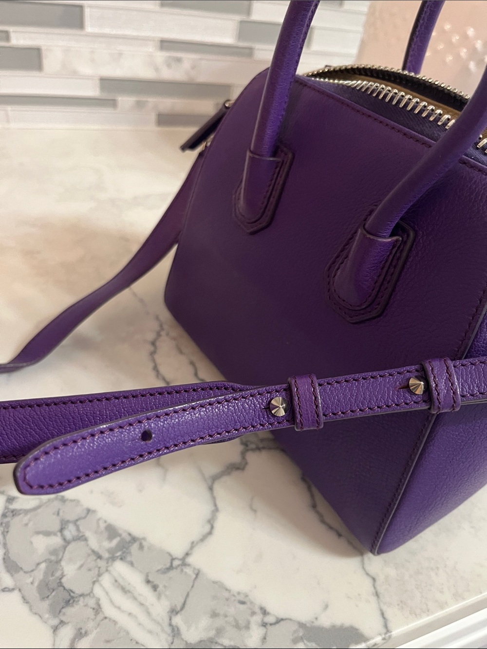 Givenchy Purple Antigona Mini Satchel - Picture 5 of 10
